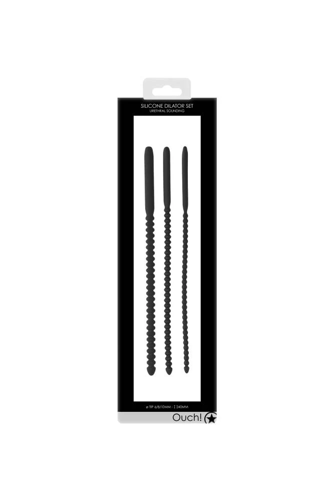 Ouch by Shots Toys - Silicone Urethral Sounding Dilator Set - Black - Image 3