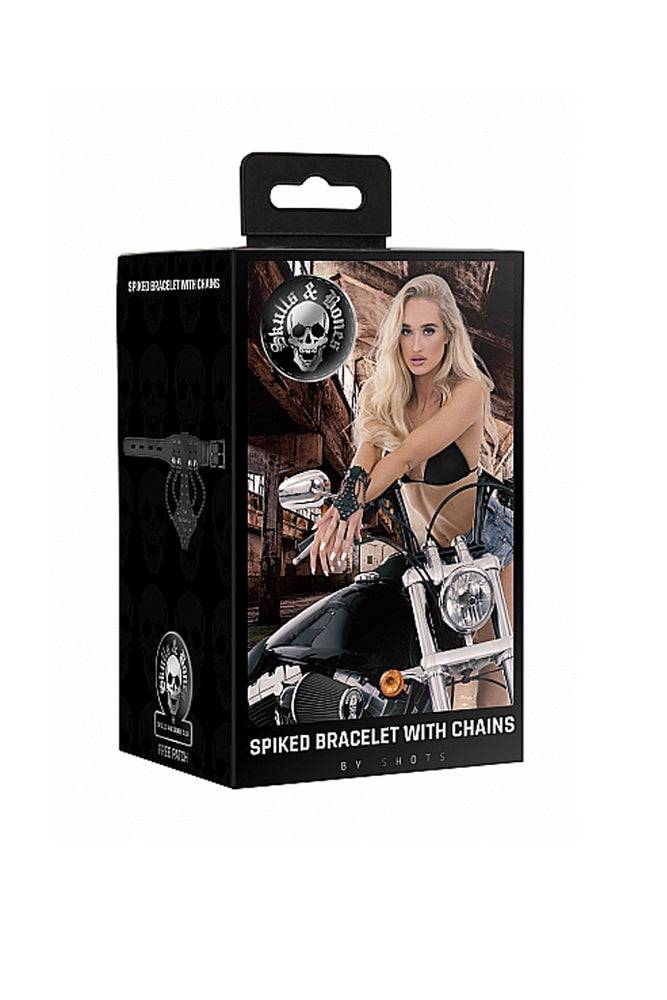 Ouch by Shots Toys - Spiked Bracelet With Chains - Black - Image 3