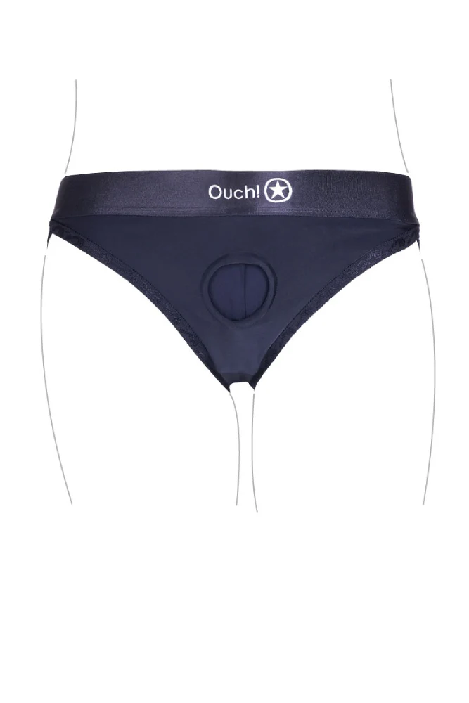 Ouch by Shots Toys - Vibrating Strap-on Hipster Panty Harness - Black - Image 12