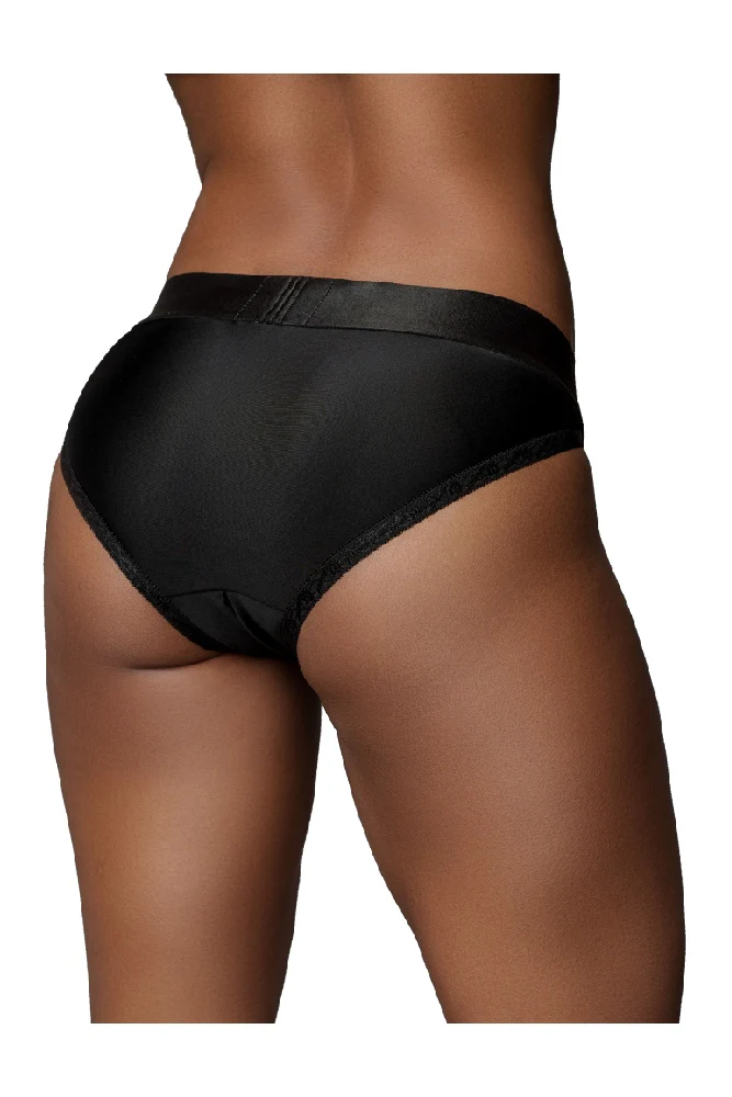Ouch by Shots Toys - Vibrating Strap-on Hipster Panty Harness - Black - Image 7