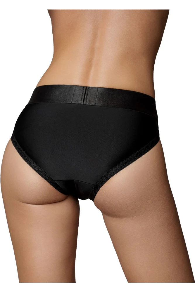 Ouch by Shots Toys - Vibrating Strap-on Hipster Panty Harness - Black - Image 9