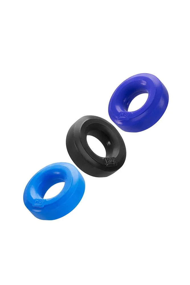 OxBalls - Hunky Junk - 3-Pack Cock Ring Set - Blue - Image 2