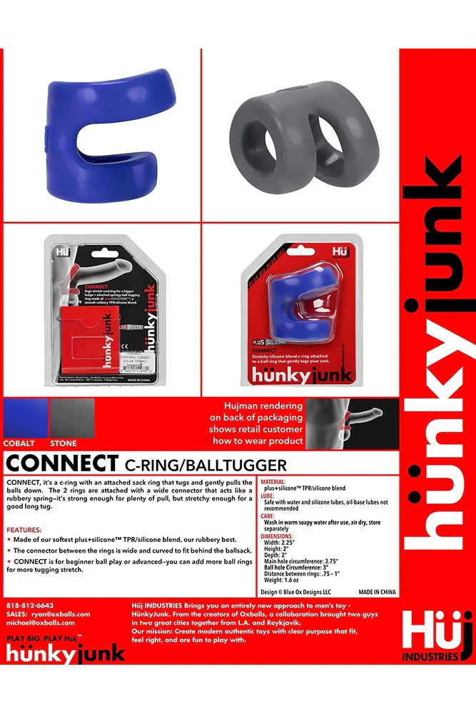 Oxballs - Hunkyjunk - Connect Cock Ring & Ball Tugger - Assorted - Image 8