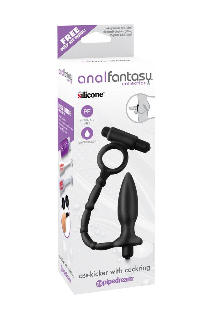 Pipedream - Anal Fantasy - Vibrating Ass-Kicker Plug with Cock Ring - Black - Image 3