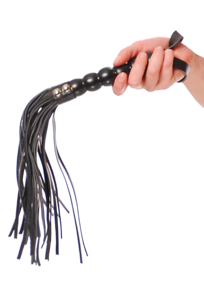 Pipedream - Fetish Fantasy - Beaded Cat-O-Nine Tails Flogger - Black - Image 2