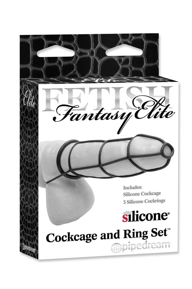 Pipedream - Fetish Fantasy Elite - Silicone Cockcage and Ring Set - Black