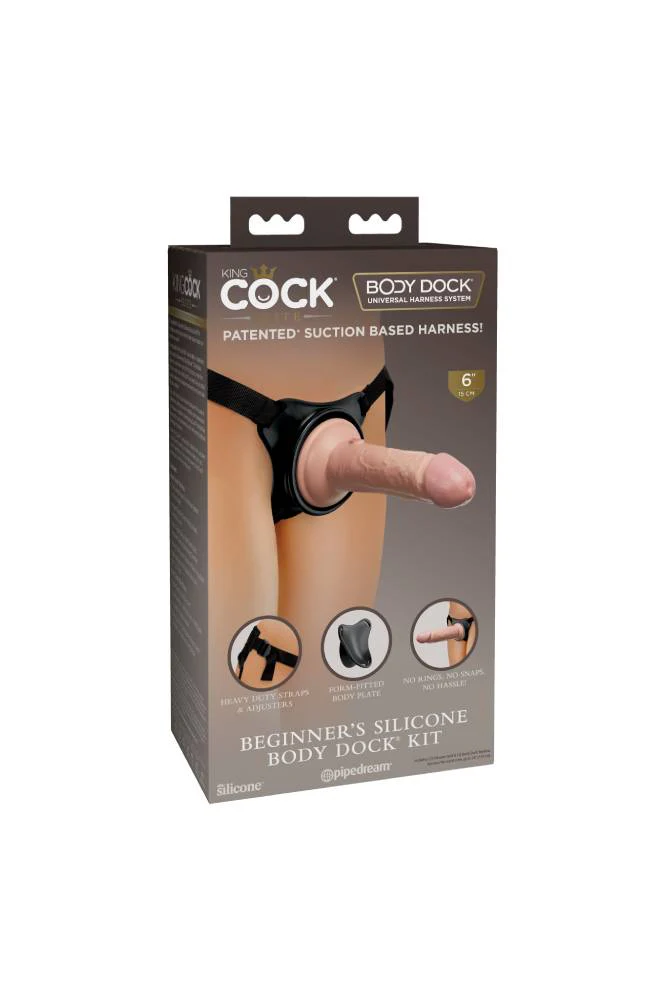 Pipedream - King Cock Elite - Beginner's Silicone Body Dock Strap-on Kit - Beige - Image 10