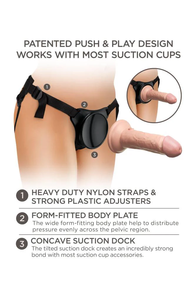 Pipedream - King Cock Elite - Beginner's Silicone Body Dock Strap-on Kit - Beige - Image 5