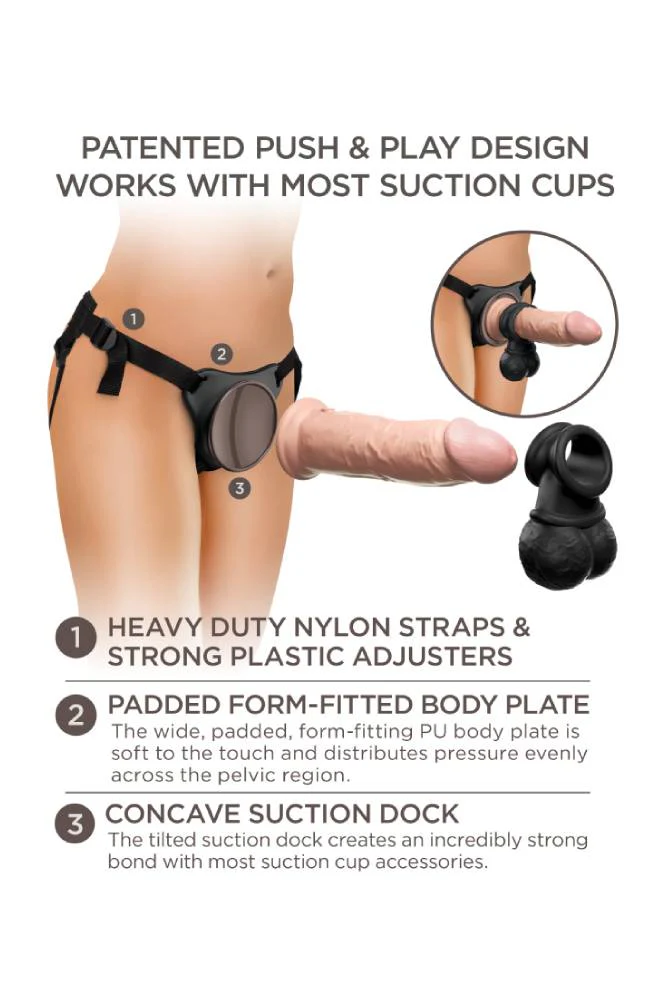 Pipedream - King Cock Elite - Deluxe Silicone Body Dock Strap-on Kit - Beige - Image 12