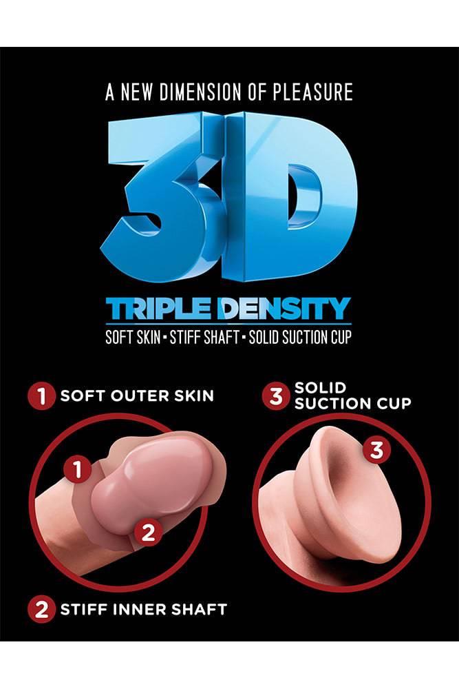 Pipedream - King Cock Plus - Triple Density Realistic Dildo - 7 Inch - Beige - Image 5