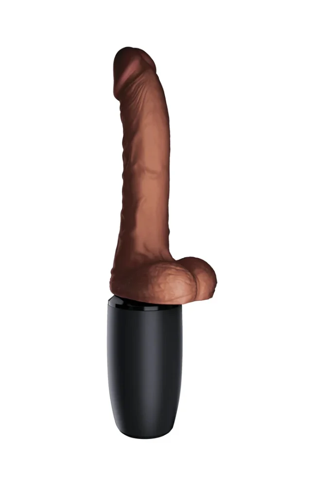 Pipedream - King Cock Plus - Warming & Thrusting Cock with Balls 7.5" - Brown