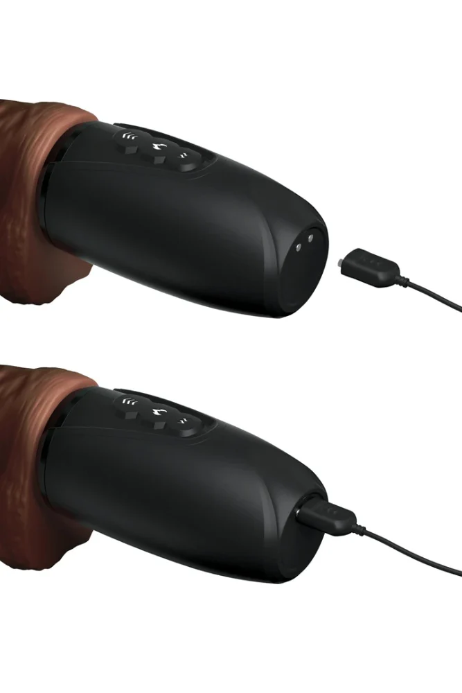 Pipedream - King Cock Plus - Warming & Thrusting Cock with Balls 7.5" - Brown - Image 6