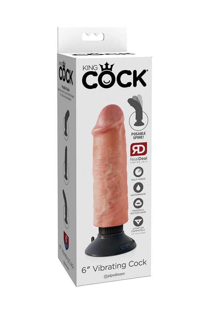 Pipedream - King Cock - Vibrating Realistic Cock - 6 inch - Beige - Image 11