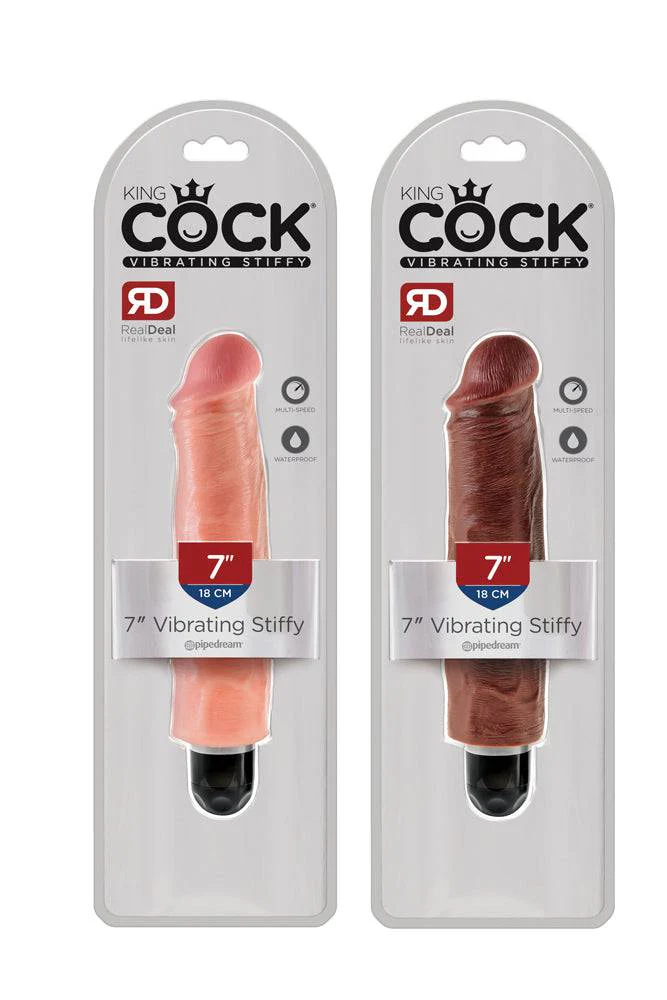 Pipedream - King Cock - Vibrating Realistic Stiffy Dildo - 7 inch