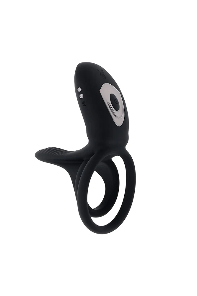 Playboy - Just Right Vibrating Cock Ring - Black - Image 3