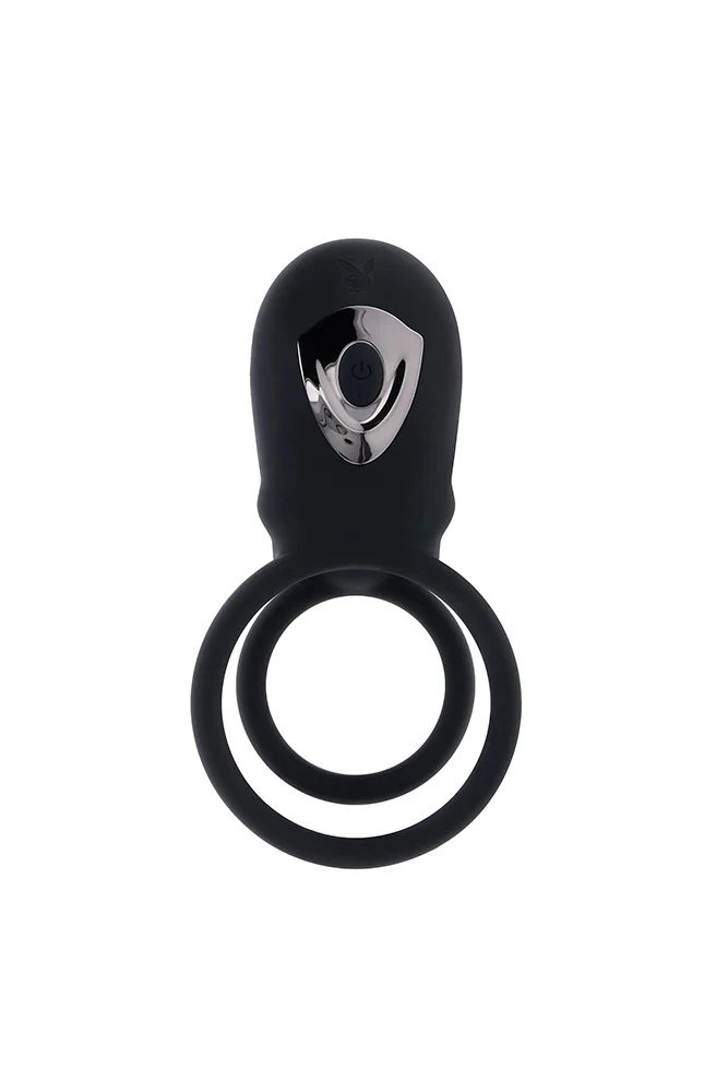 Playboy - Just Right Vibrating Cock Ring - Black - Image 5