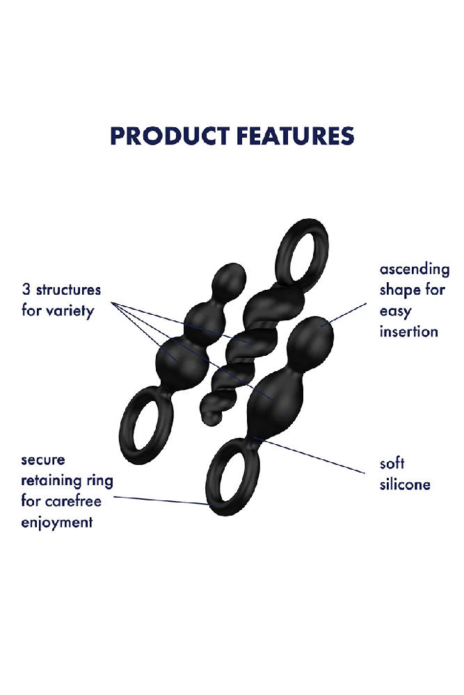 Satisfyer - Booty Call 3-Piece Plug Set - Black - Image 3