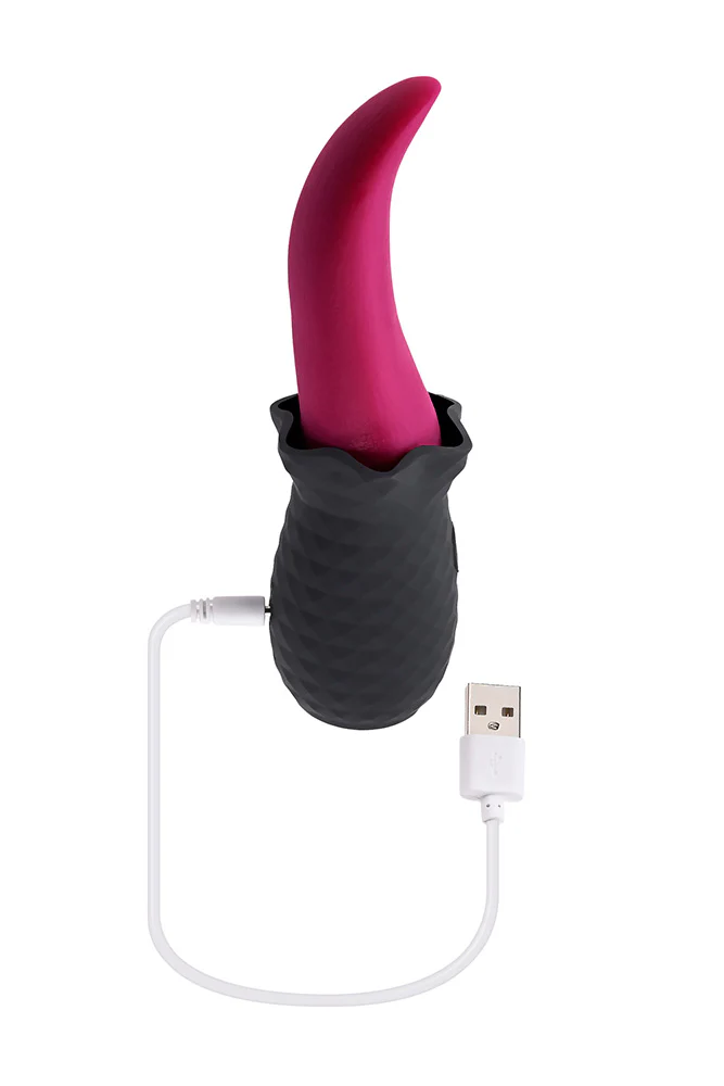 Selopa - Tongue Teaser Flickering Silicone Vibrator - Pink/Black - Image 7