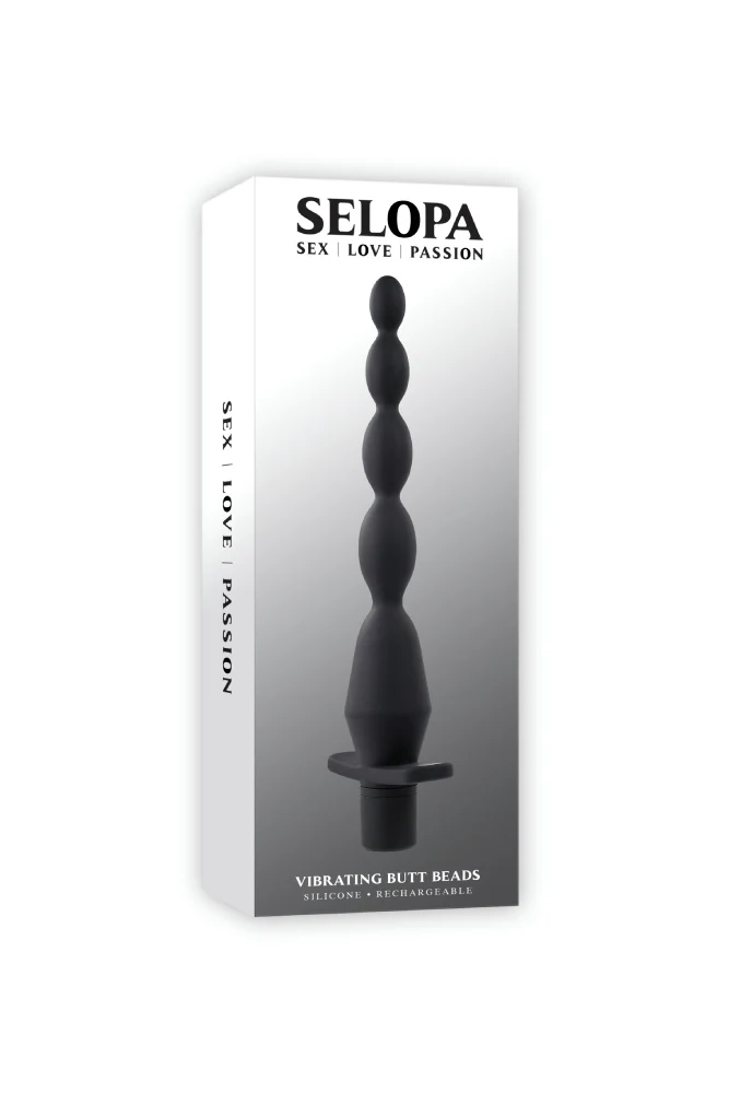 Selopa - Vibrating Butt Beads - Black - Image 6