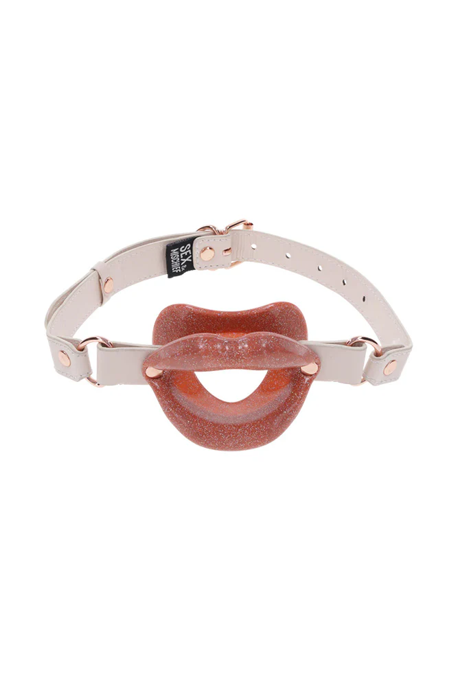 Sex & Mischief - Peaches 'N CreaMe - Silicone Lips Gag - Peach/Rose Gold - Image 2