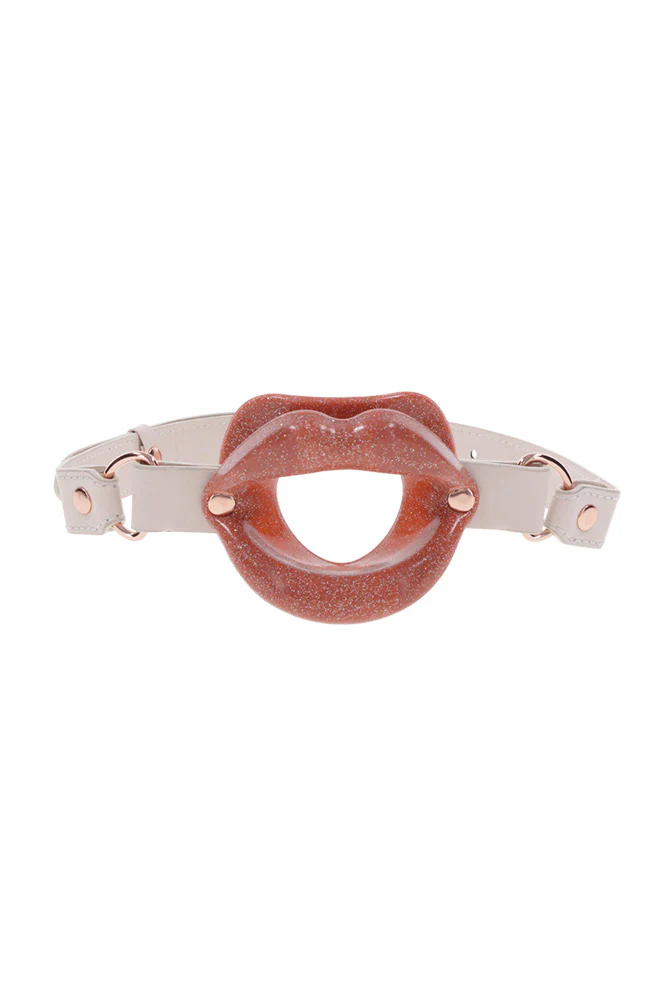 Sex & Mischief - Peaches 'N CreaMe - Silicone Lips Gag - Peach/Rose Gold - Image 6