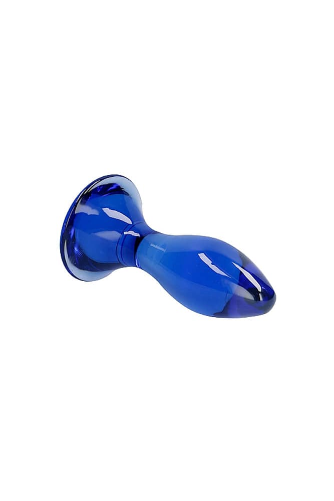 Shots Toys - Chrystalino - Follower Glass Butt Plug - Blue - Image 2