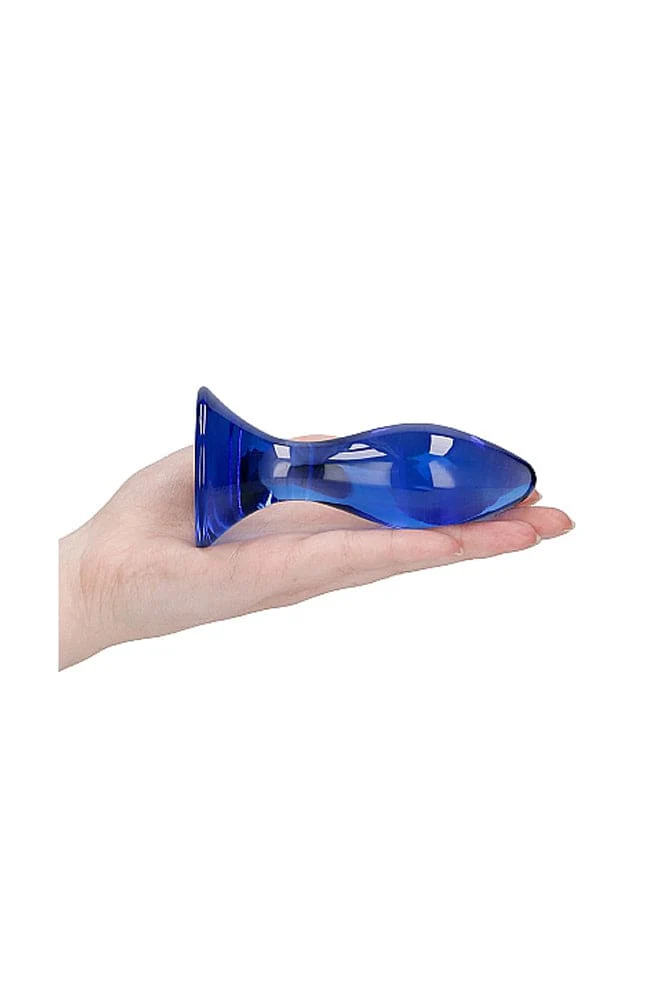 Shots Toys - Chrystalino - Follower Glass Butt Plug - Blue - Image 5