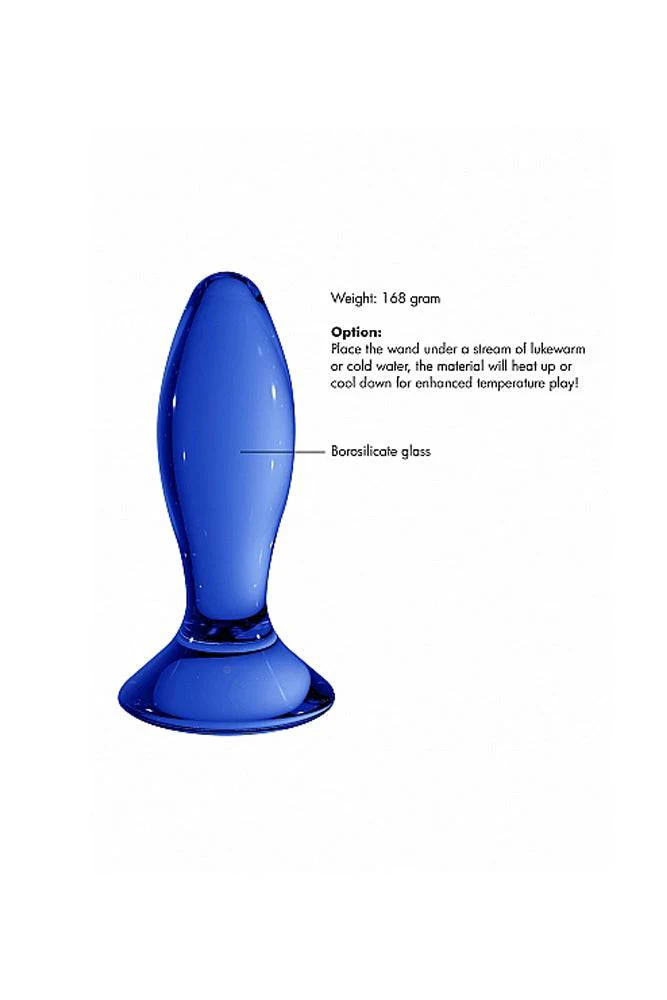 Shots Toys - Chrystalino - Follower Glass Butt Plug - Blue - Image 7