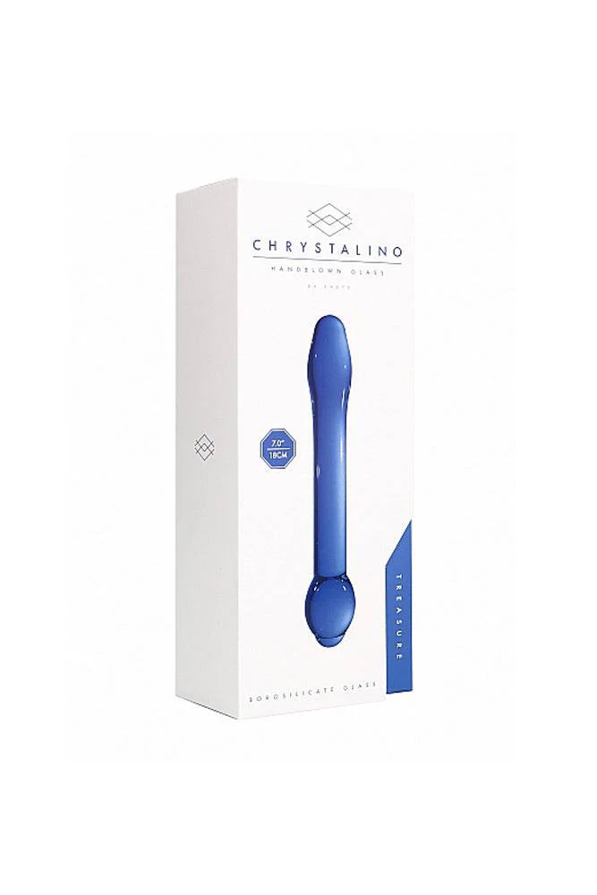 Shots Toys - Chrystalino - Treasure Glass Dildo - Blue - Image 8