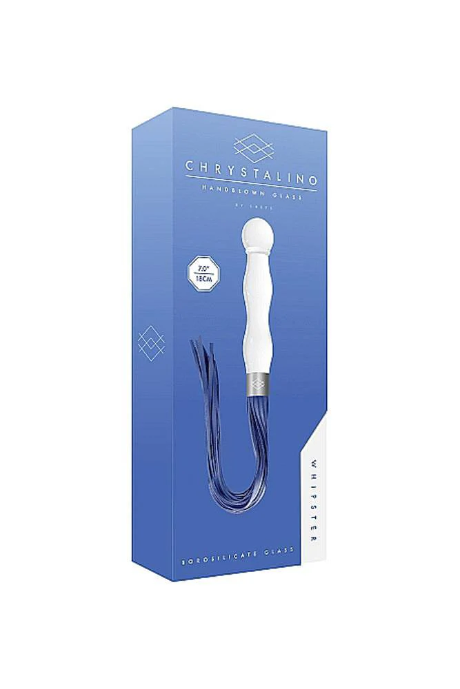 Shots Toys - Chrystalino - Whipster Glass Whip & Dildo - White
