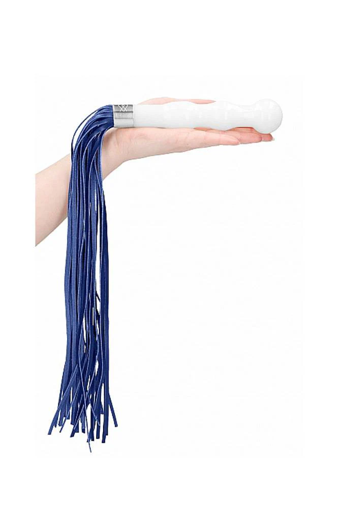 Shots Toys - Chrystalino - Whipster Glass Whip & Dildo - White - Image 5