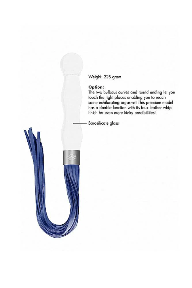 Shots Toys - Chrystalino - Whipster Glass Whip & Dildo - White - Image 7
