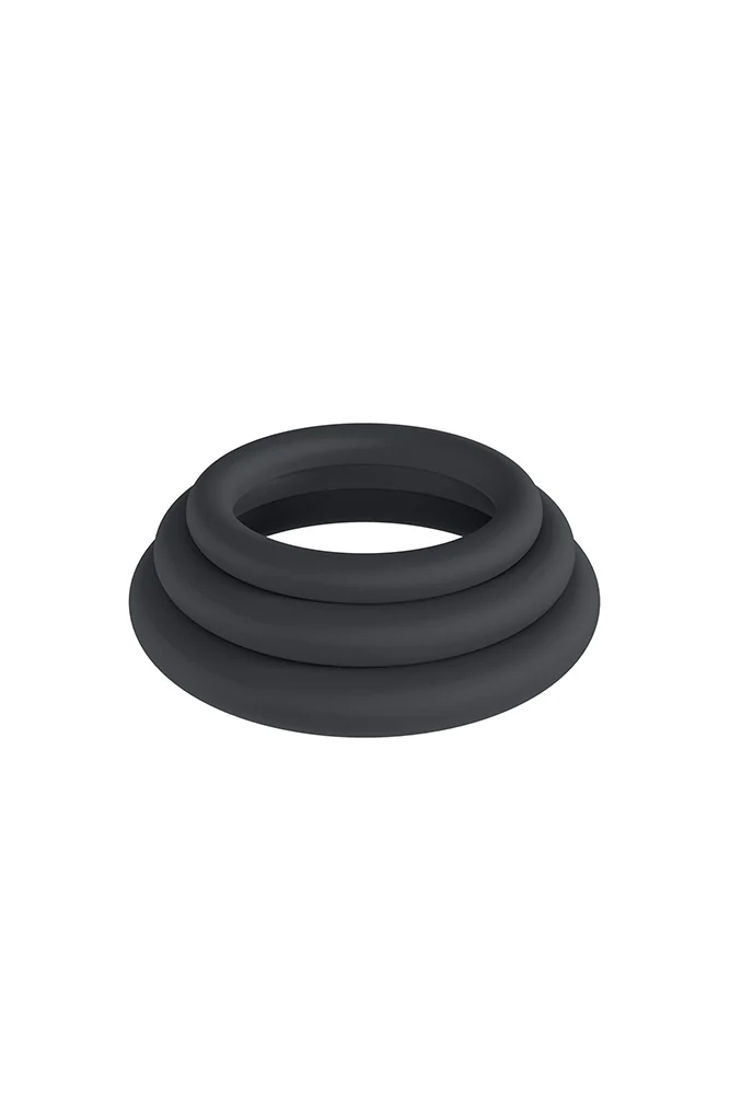 Shots Toys - Levelz - 3 PC Silicone Cock Ring Set - Large - Image 2
