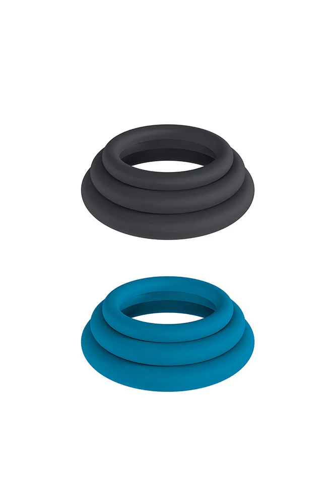 Shots Toys - Levelz - 3 PC Silicone Cock Ring Set - Large - Image 3