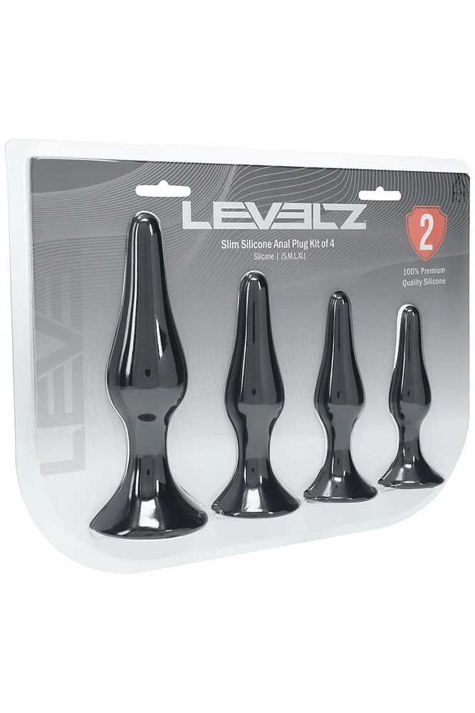 Shots Toys - Levelz - 4 PC Slim Silicone Anal Plug Set - Image 6