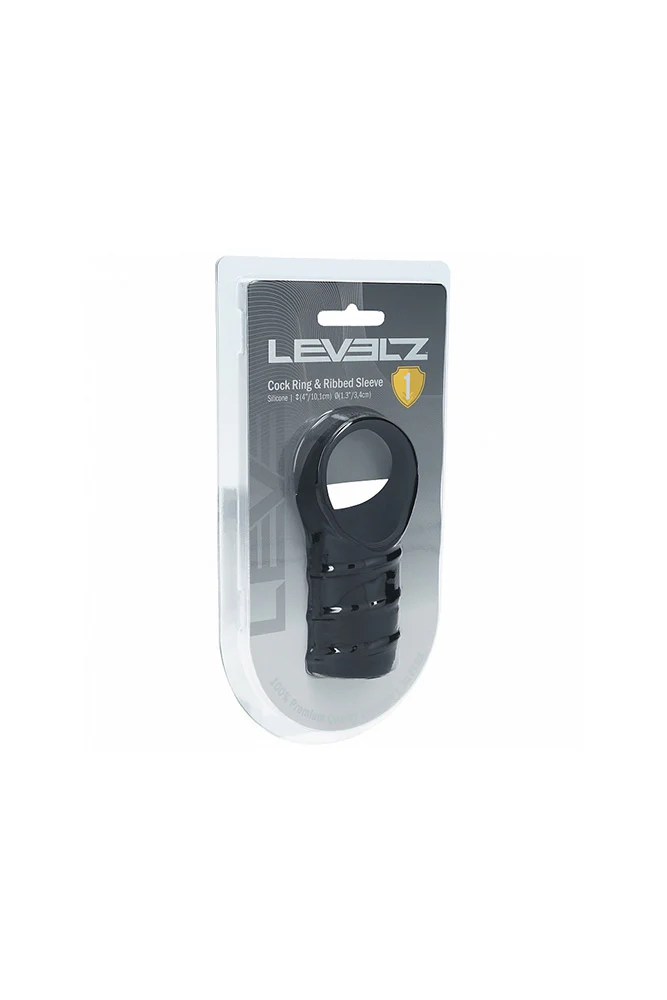 Shots Toys - Levelz - Silicone Cock Ring & Ribbed Sleeve - Image 3