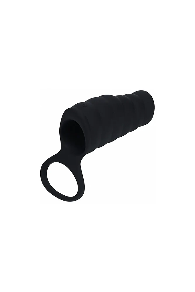 Shots Toys - Levelz - Vibrating Ribbed Silicone Cock Sleeve & Ball Ring
