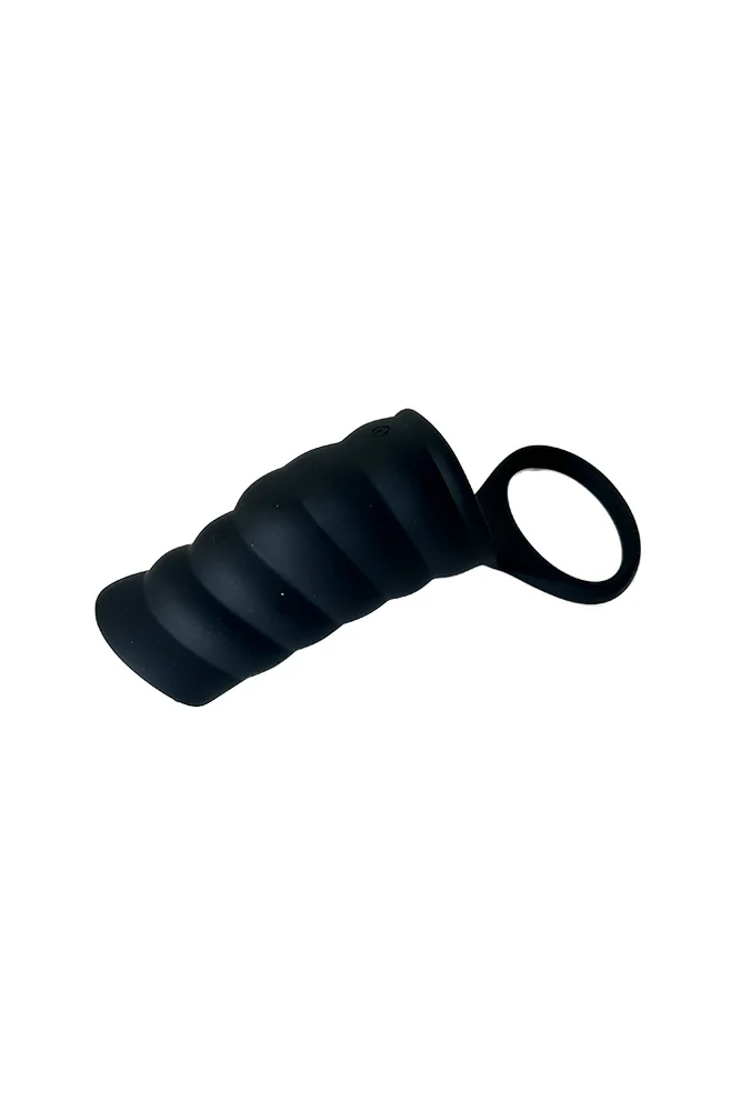Shots Toys - Levelz - Vibrating Ribbed Silicone Cock Sleeve & Ball Ring - Image 2