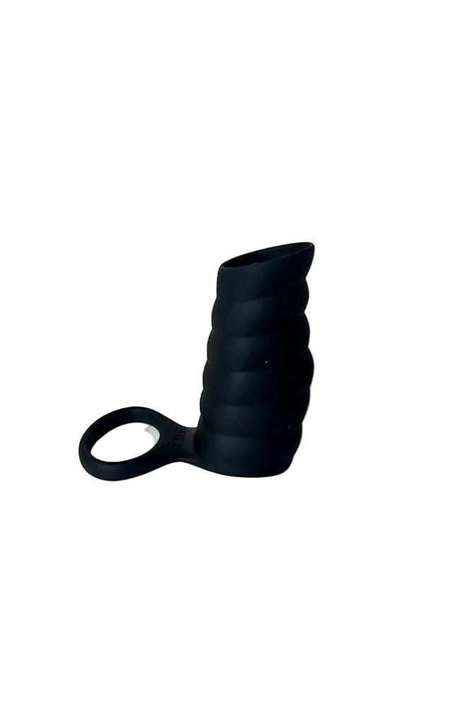 Shots Toys - Levelz - Vibrating Ribbed Silicone Cock Sleeve & Ball Ring - Image 3