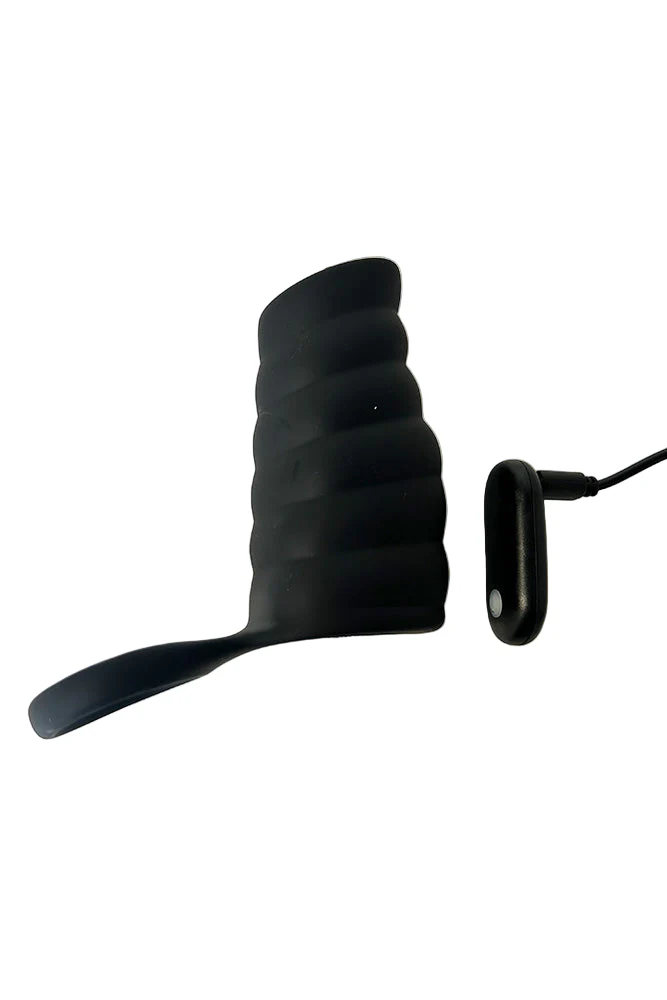 Shots Toys - Levelz - Vibrating Ribbed Silicone Cock Sleeve & Ball Ring - Image 6