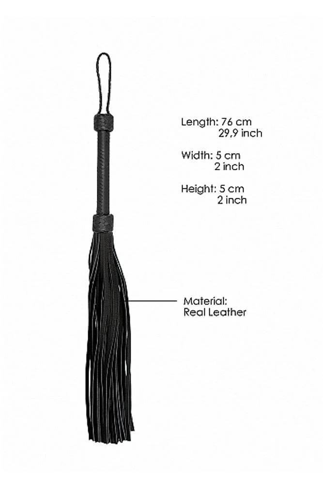 Shots Toys - Pain - Heavy Leather Tail Flogger - Black - Image 2
