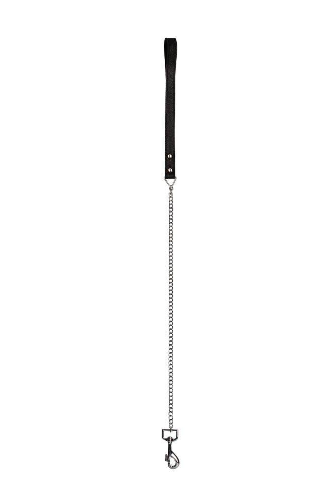 Shots Toys - Pain - Leather Handle Chain Lead - Black - Image 3