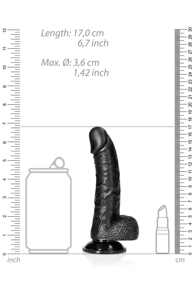 Shots Toys - RealRock - 6" Curved Dildo with Balls - Various Colors - Image 10