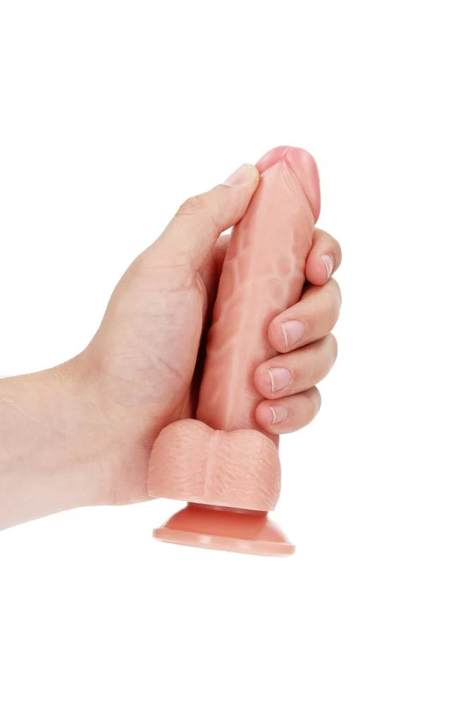 Shots Toys - RealRock - 6" Curved Dildo with Balls - Various Colors - Image 4