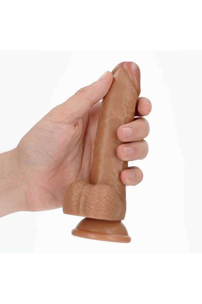 Shots Toys - RealRock - 6" Curved Dildo with Balls - Various Colors - Image 6