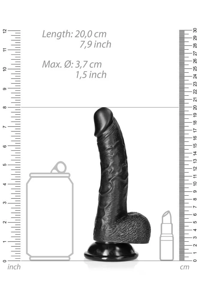 Shots Toys - RealRock - 7" Curved Dildo with Balls - Image 9