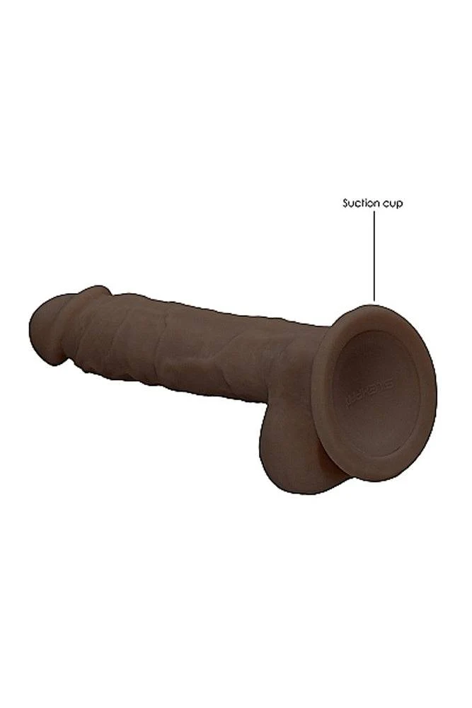 Shots Toys - RealRock - 7" Dual Density Dildo w/ Balls - Brown - Image 6