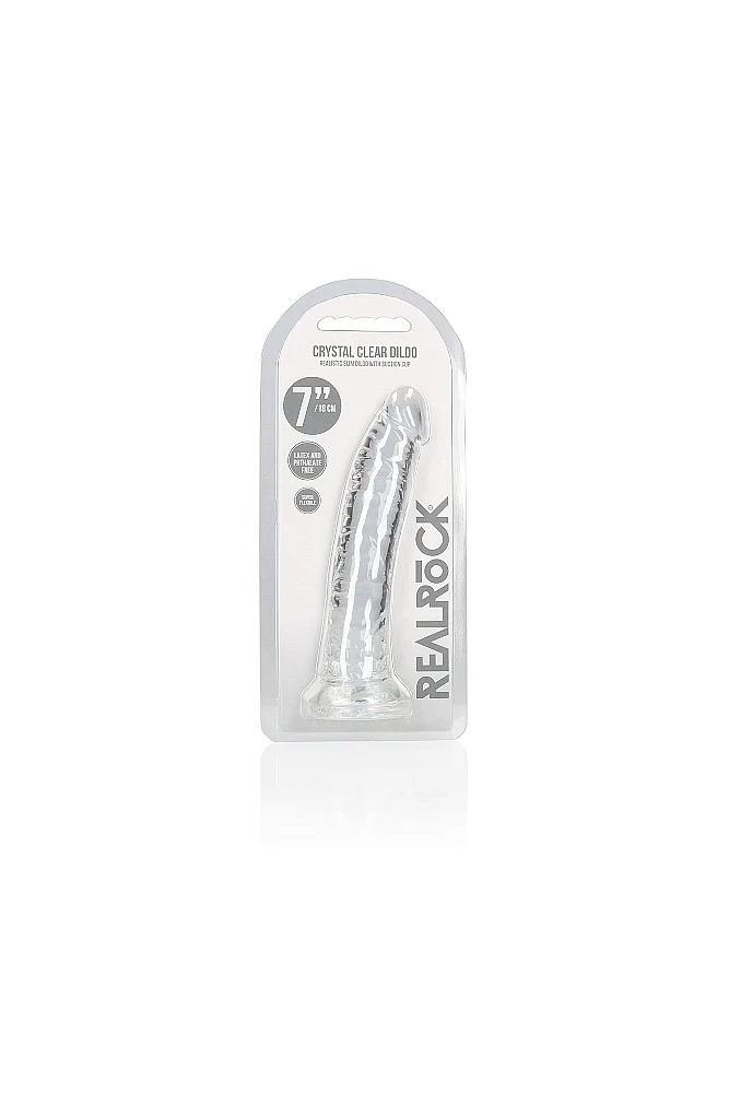 Shots Toys - RealRock - 7" Slim Realistic Dildo with Suction Cup - Clear - Image 7