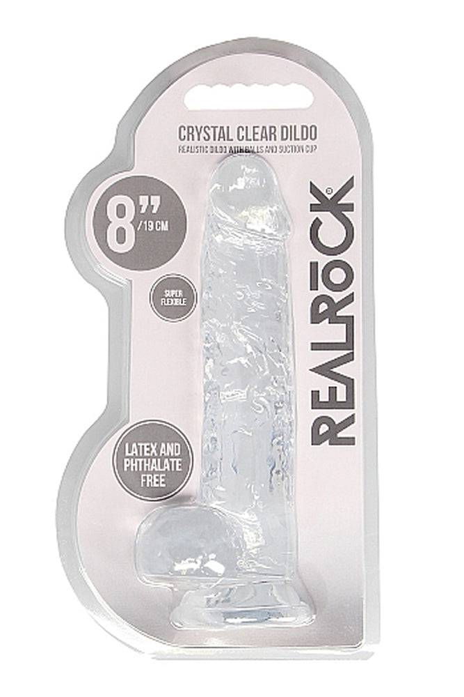 Shots Toys - RealRock - 8" Crystal Clear Dildo with Balls - Assorted - Image 3