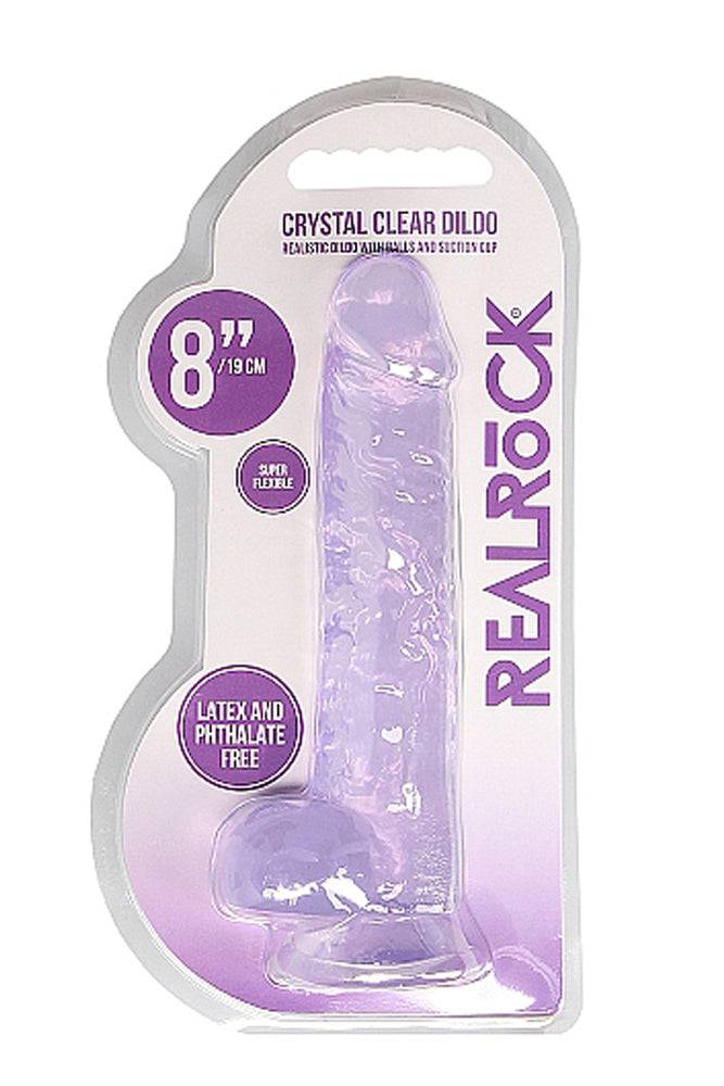 Shots Toys - RealRock - 8" Crystal Clear Dildo with Balls - Assorted - Image 7